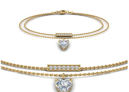 Heart Charm Bracelet with Gold Plated